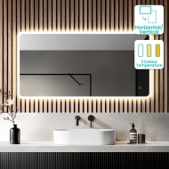 JLERLI 24x36 Inch LED Bathroom Mirror With Anti-Fog - Dual Lighting, Adjustable Color Temperature, CRI 90+