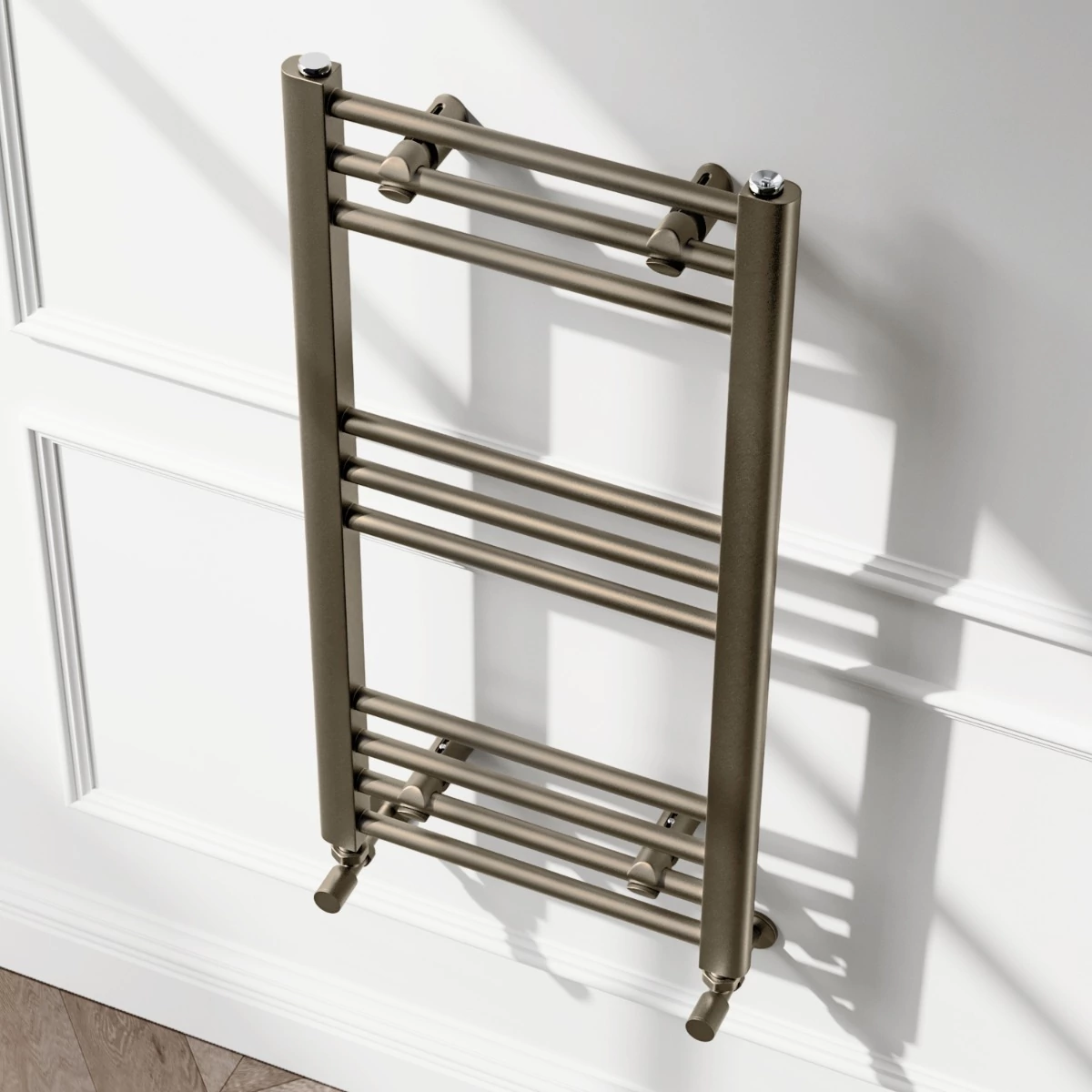 Barcelona Antique Gold Towel Rail | Heated | 800x400mm