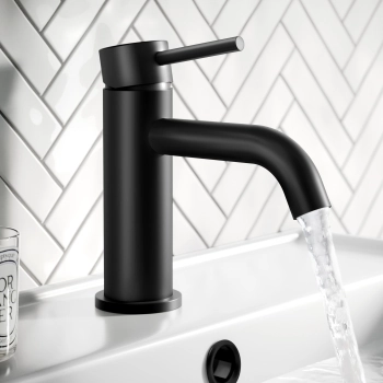 Selma Matt Black Basin Mixer Tap