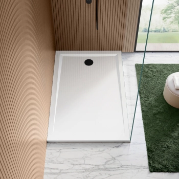 Sydney Low Profile Rectangular Gloss White Stone Shower Tray 1400x800mm