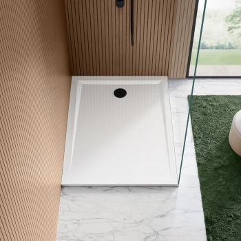 Sydney Low Profile Rectangular Gloss White Stone Shower Tray 1200x900mm