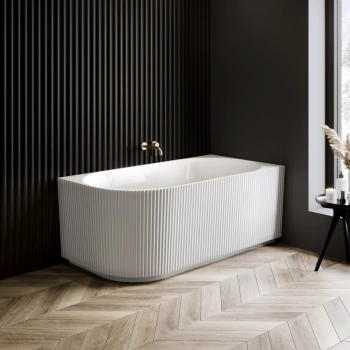 Barnet 1500mm Fluted Curved Corner Bath - Right Handed