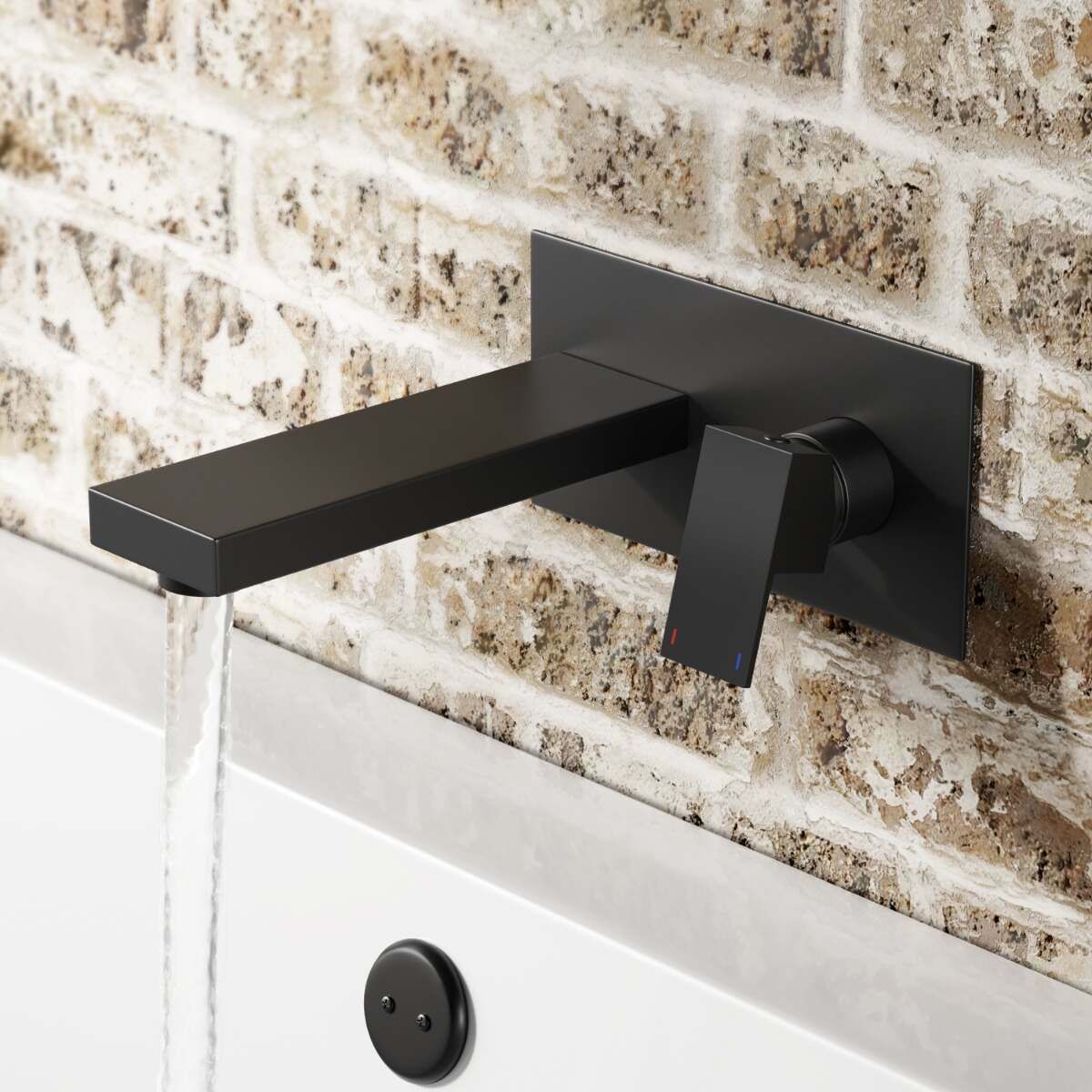 LED Oil Rubbed Bronze Bathroom Sink Faucet Wall Mount Waterfall Black Mixer Tap